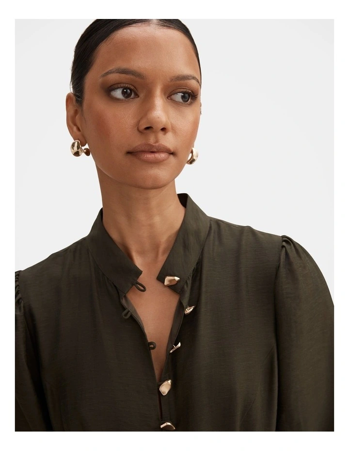 Elena Midi Dress in Green image 4