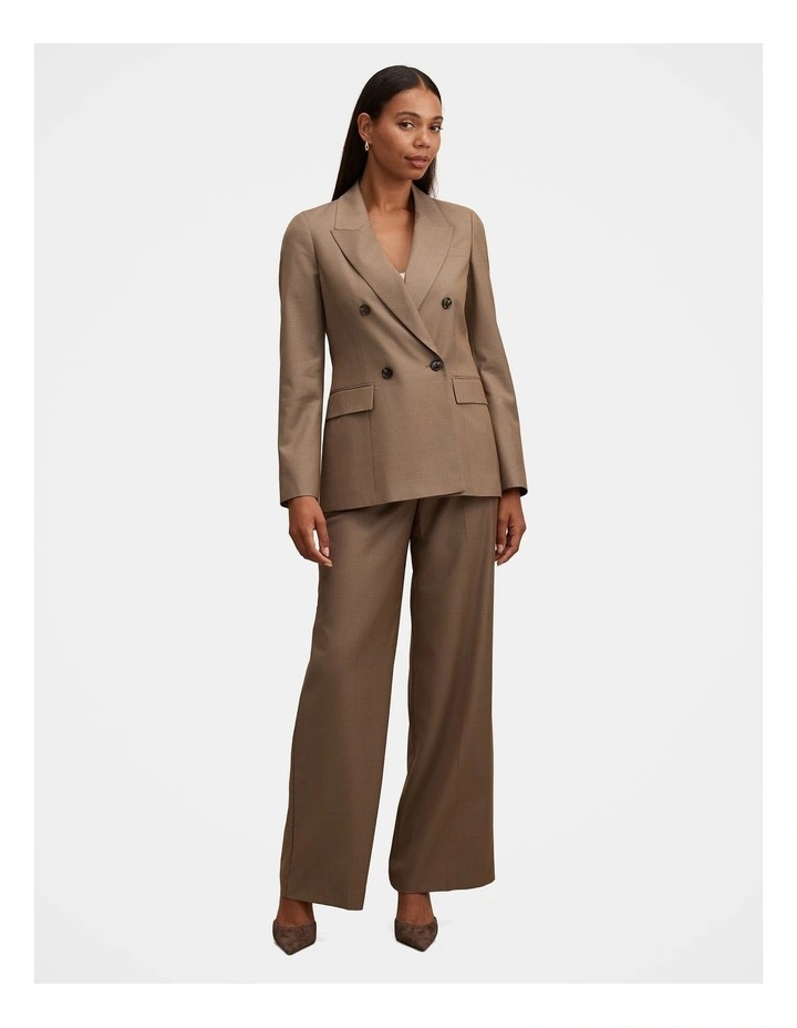 Harper Double Breasted Blazer in Brown image 5
