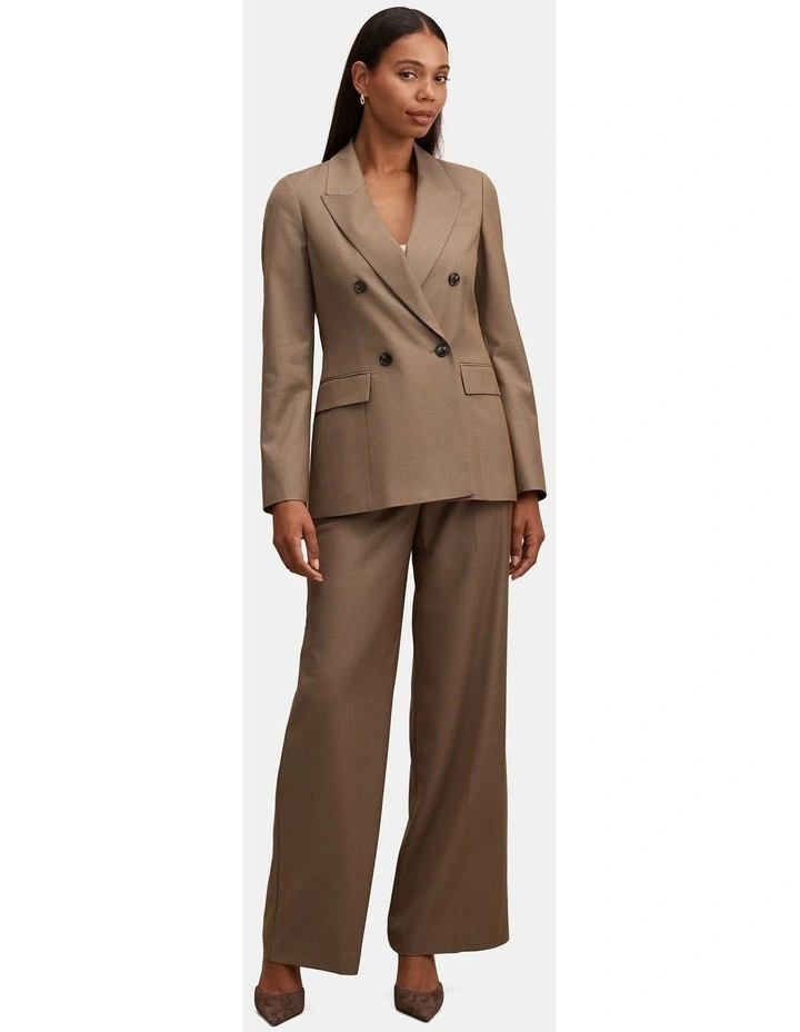 Harper Double Breasted Blazer in Brown image 5