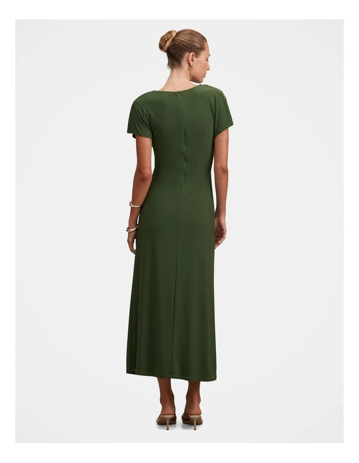 Tahnee Grown On Sleeves Midi Dress in Green image 2