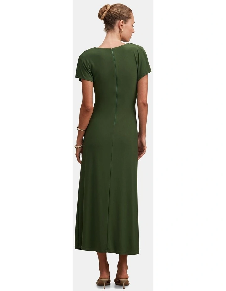Tahnee Grown On Sleeves Midi Dress in Green image 2