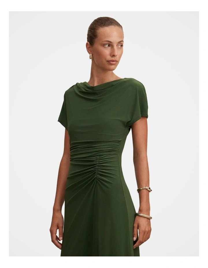 Tahnee Grown On Sleeves Midi Dress in Green image 4
