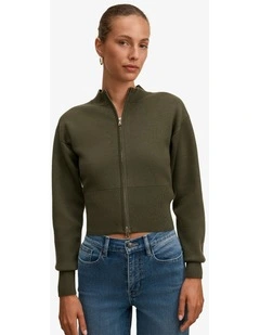 Hanna Zip Knitted Jacket in Green