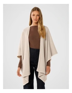 Sara Stitch Detail Cape in Beige