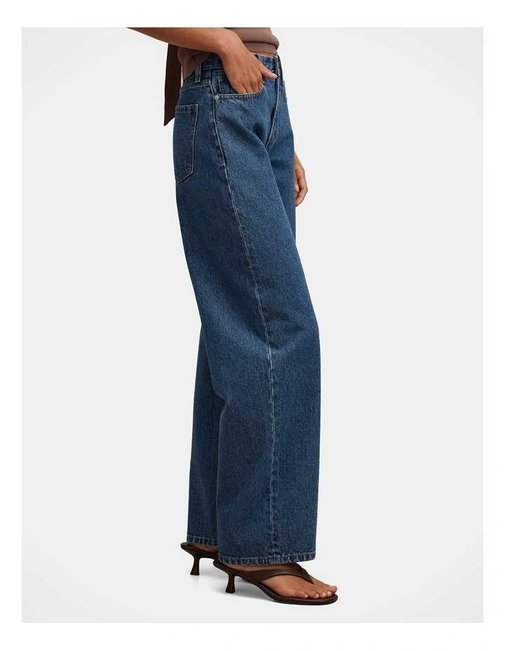 Emma Mid Rise Barrel Jeans in Blue image 3