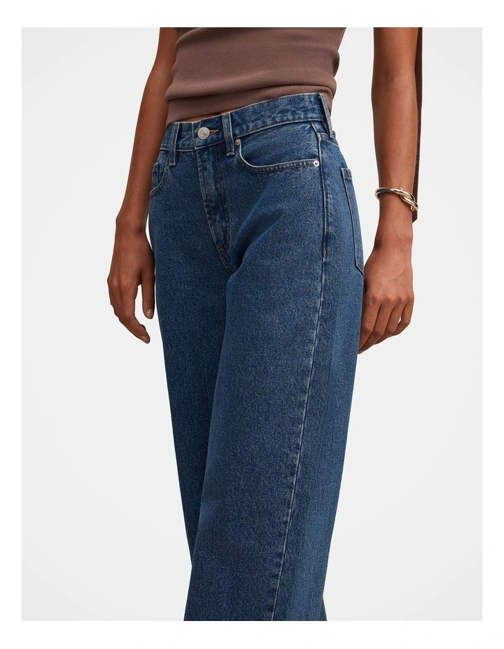 Emma Mid Rise Barrel Jeans in Blue image 4