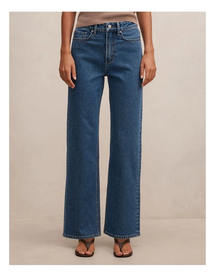 Nicki Mid Rise Straight Jeans in Blue image 1