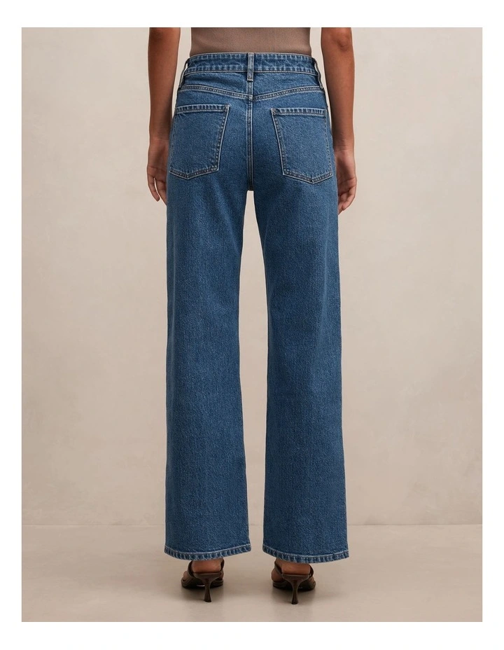 Nicki Mid Rise Straight Jeans in Blue image 2