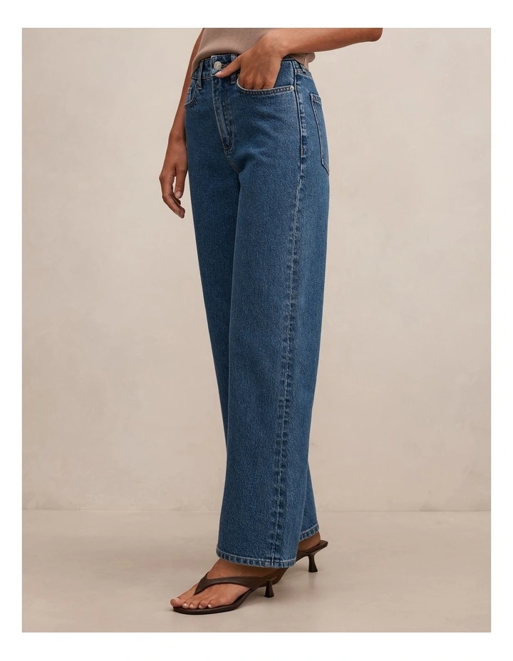 Nicki Mid Rise Straight Jeans in Blue image 4