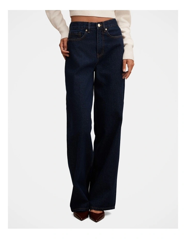 Gia High Rise Wide Leg Jeans in Blue image 1