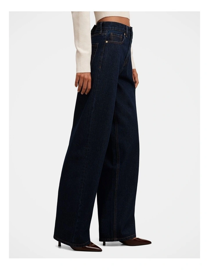 Gia High Rise Wide Leg Jeans in Blue image 3