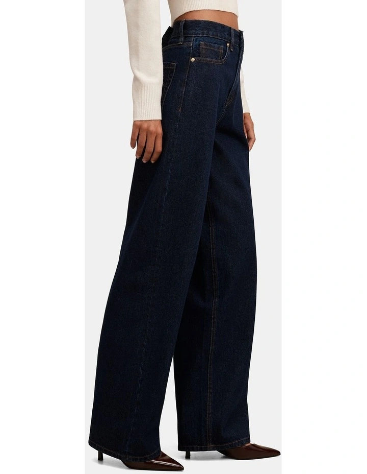 Gia High Rise Wide Leg Jeans in Blue image 3