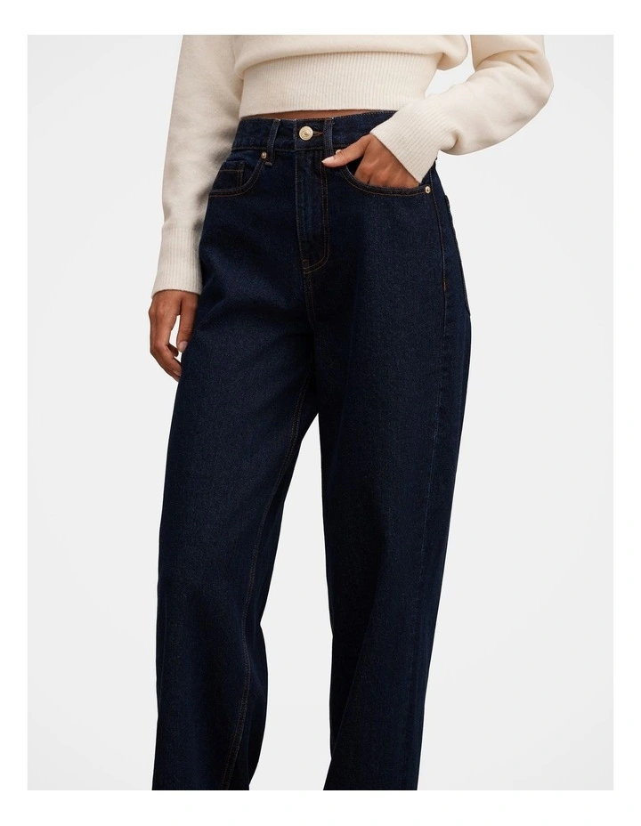 Gia High Rise Wide Leg Jeans in Blue image 4