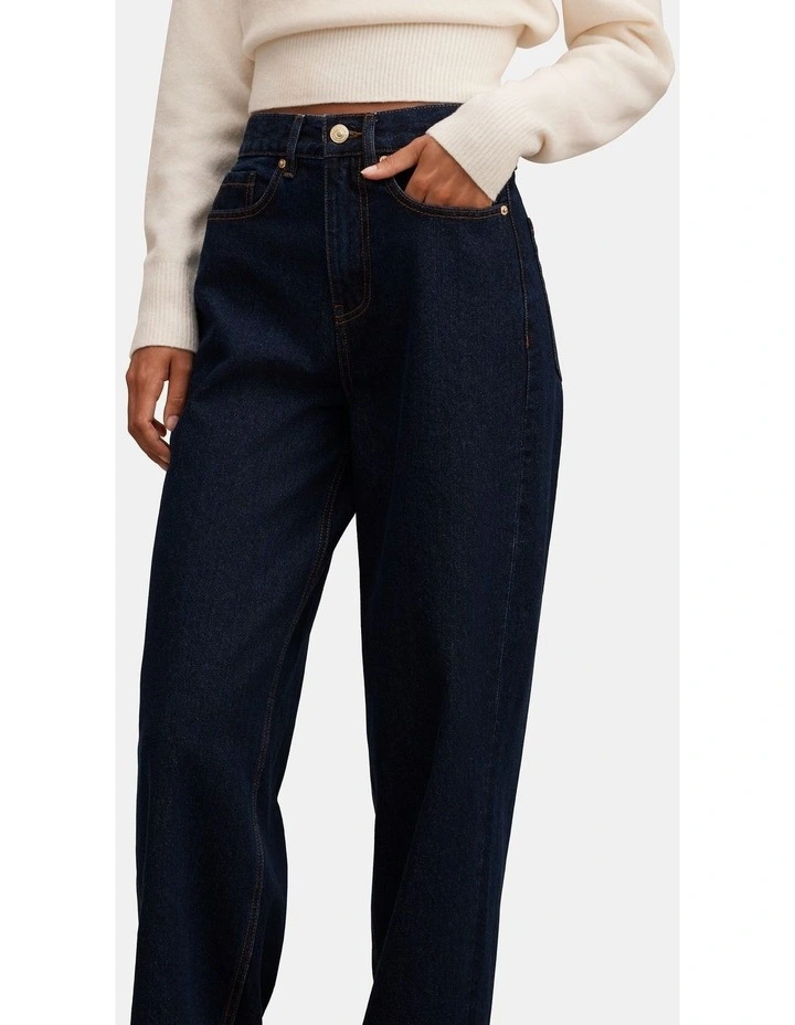 Gia High Rise Wide Leg Jeans in Blue image 4