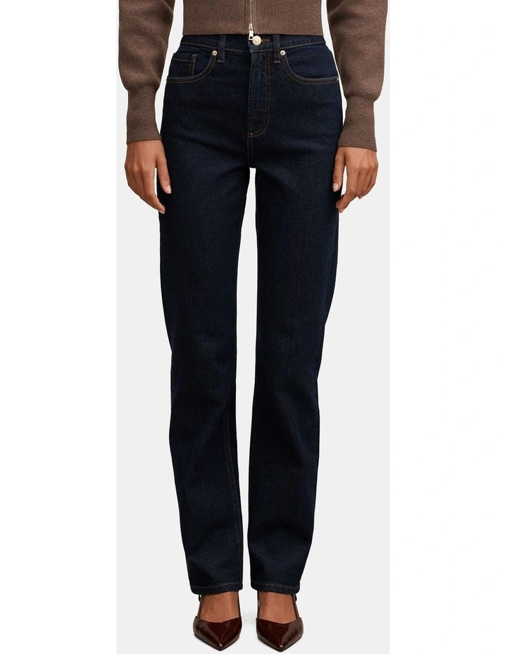 Devon High Rise Slim Jeans in Navy image 1
