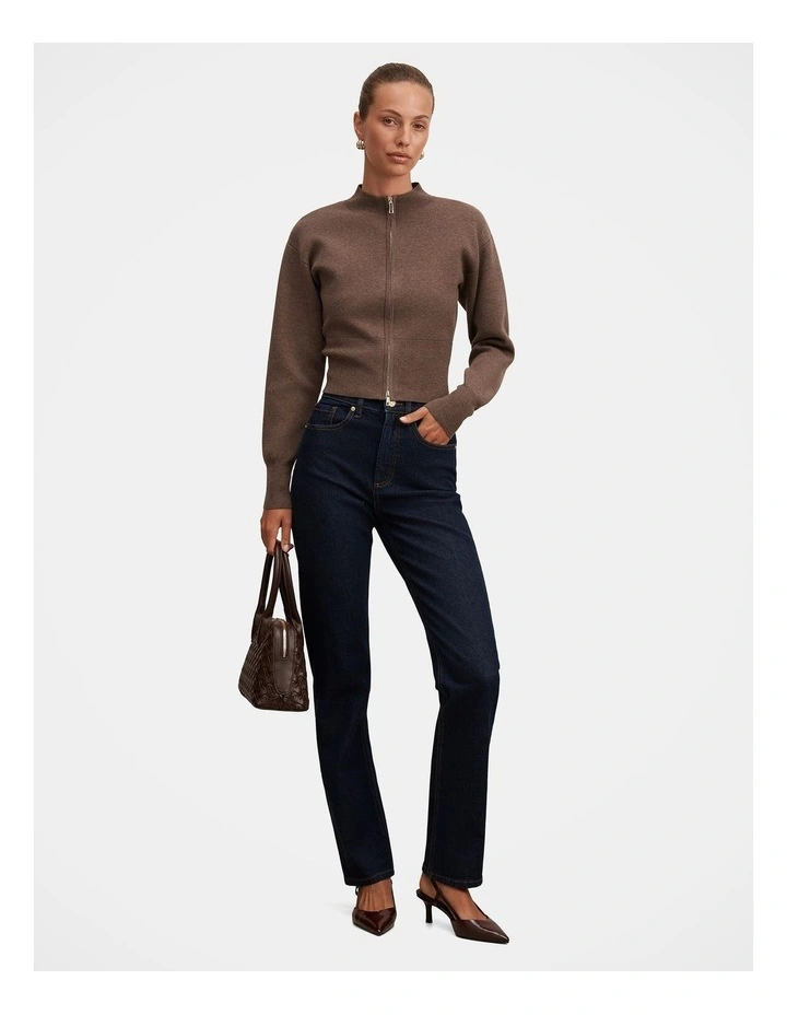 Devon High Rise Slim Jeans in Navy image 5