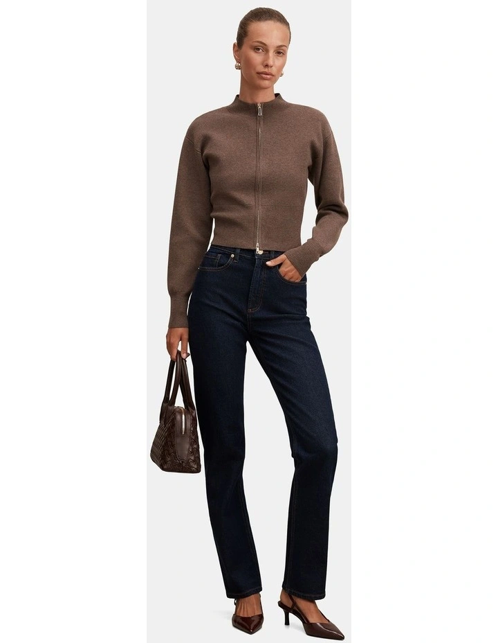 Devon High Rise Slim Jeans in Navy image 5