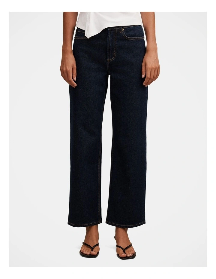Nicki Mid Rise Straight Leg Jeans in Blue image 1