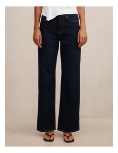 Nicki Mid Rise Straight Leg Jeans in Blue