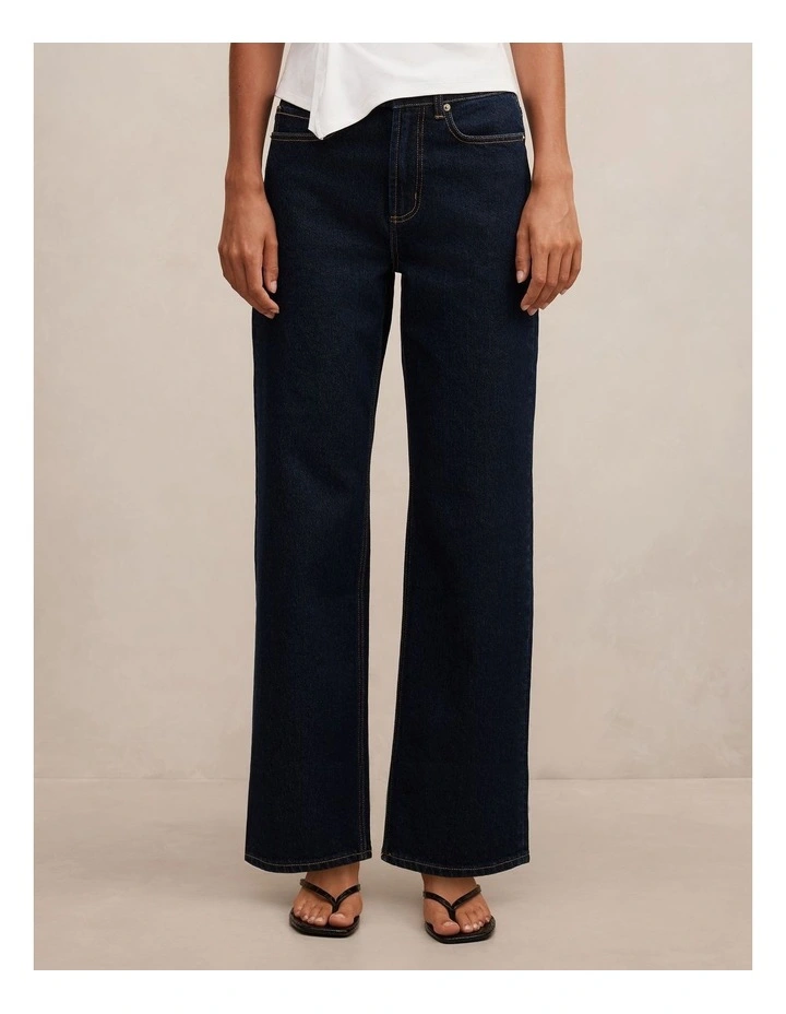 Nicki Mid Rise Straight Leg Jeans in Blue image 1