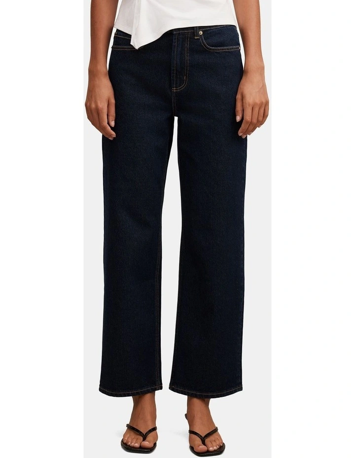 Nicki Mid Rise Straight Leg Jeans in Blue image 1