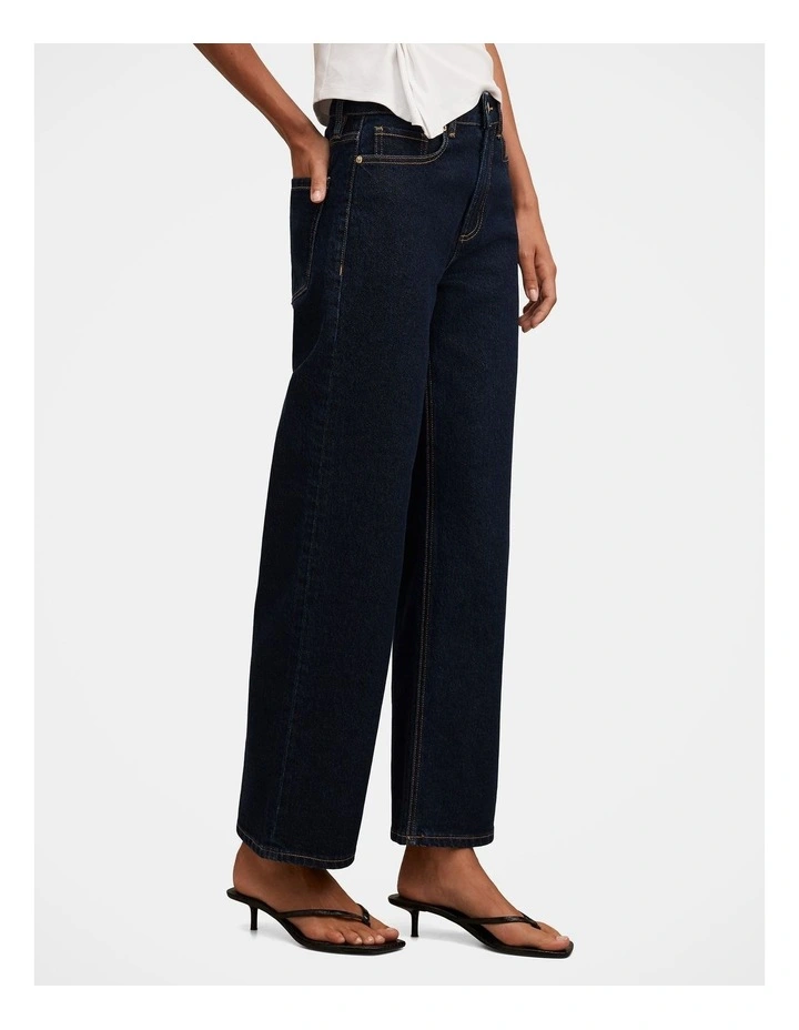 Nicki Mid Rise Straight Leg Jeans in Blue image 3