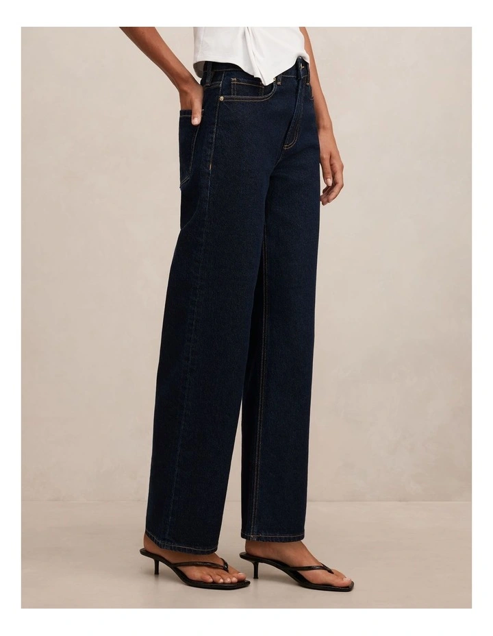Nicki Mid Rise Straight Leg Jeans in Blue image 3