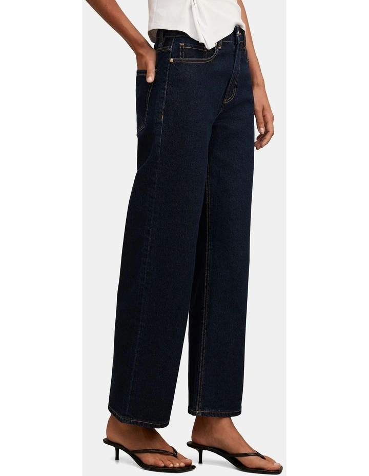 Nicki Mid Rise Straight Leg Jeans in Blue image 3