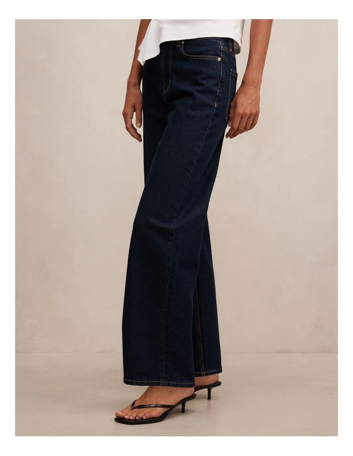 Nicki Mid Rise Straight Leg Jeans in Blue image 4