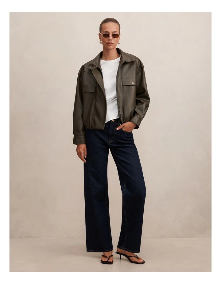 Nicki Mid Rise Straight Leg Jeans in Blue image 5