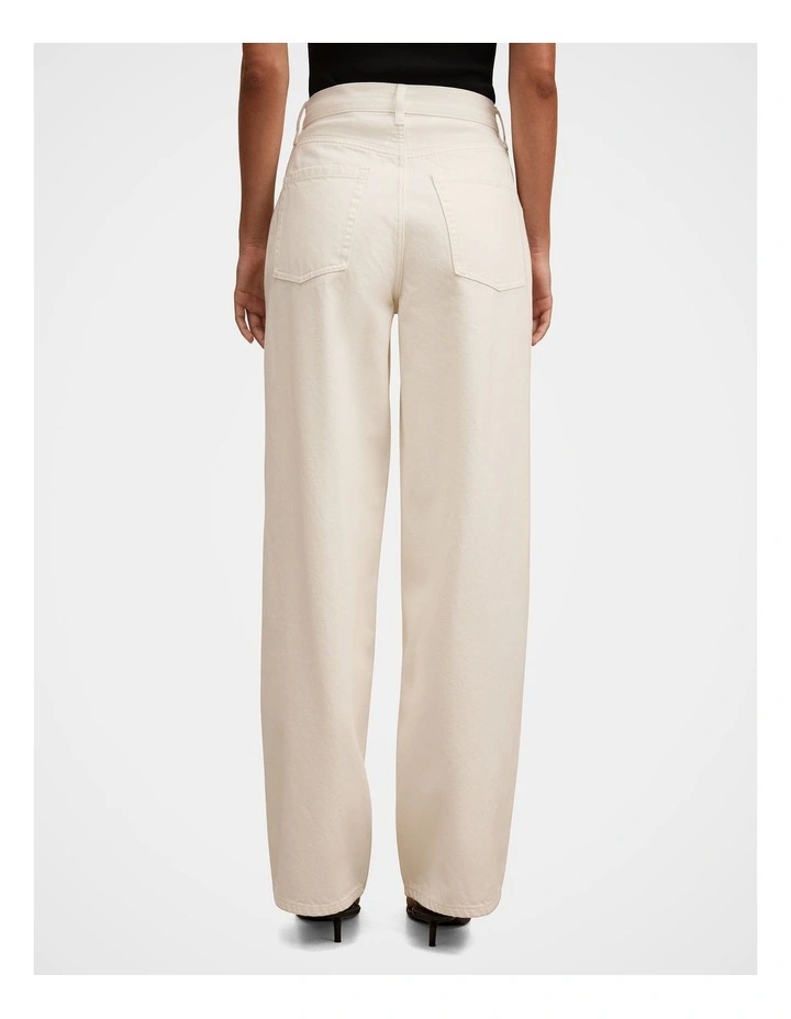 Gia High Rise Wide Leg Jeans in Cream image 2
