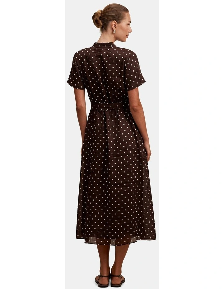 Therese Short Sleeves Midi Dress in Brown image 2