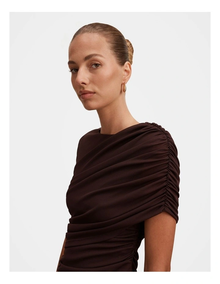Molly Draped Top in Chocolate image 4