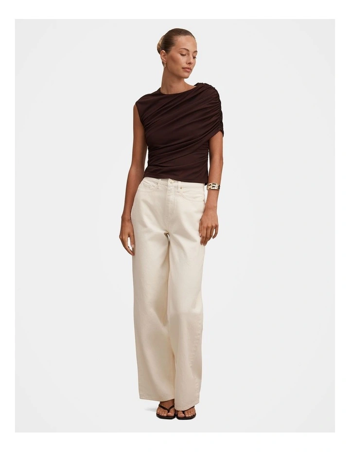 Molly Draped Top in Chocolate image 5