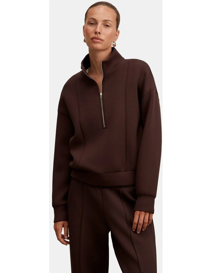 Heidi Seam Detail Lounge Jumper in Brown image 1