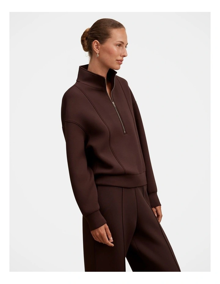 Heidi Seam Detail Lounge Jumper in Brown image 3