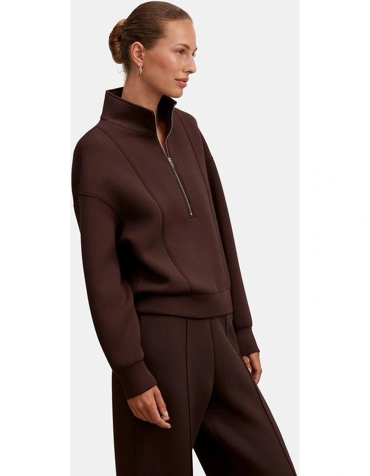 Heidi Seam Detail Lounge Jumper in Brown image 3