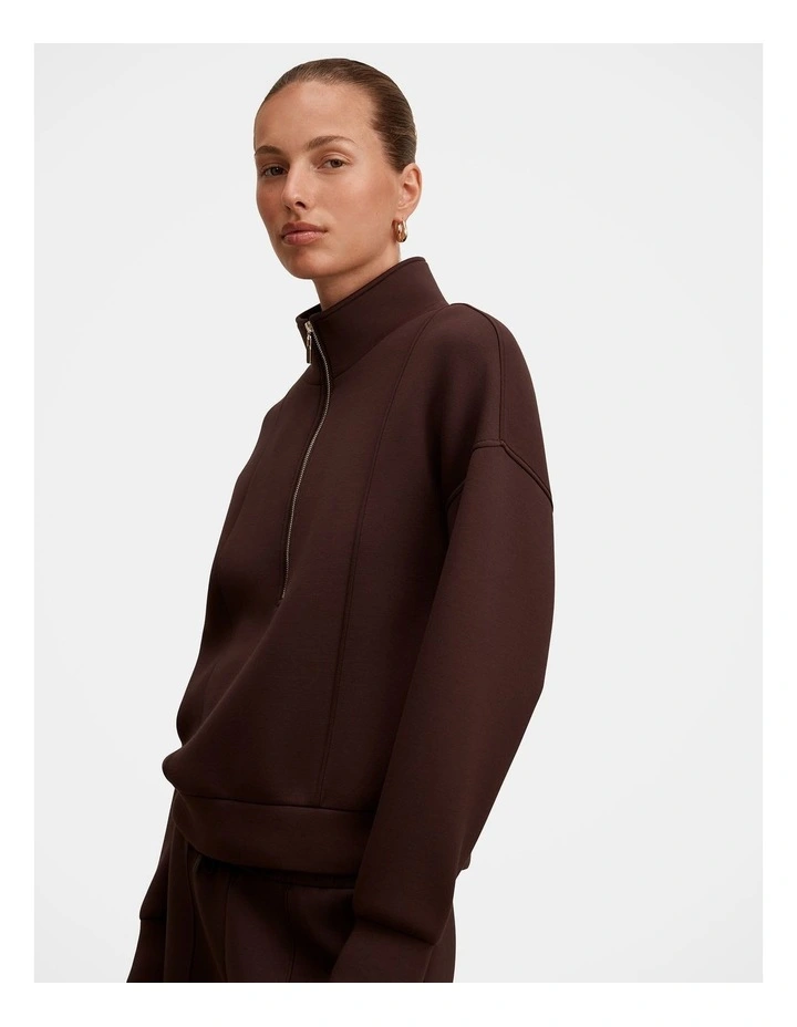 Heidi Seam Detail Lounge Jumper in Brown image 4