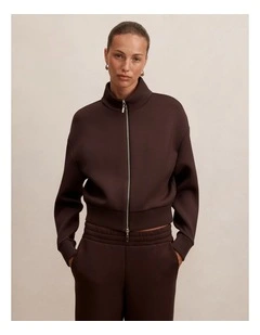Hannah Zip Lounge Jacket in Brown