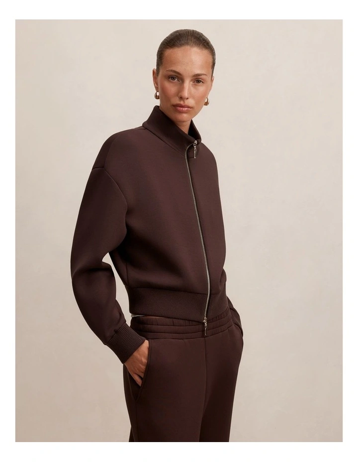 Hannah Zip Lounge Jacket in Brown image 3