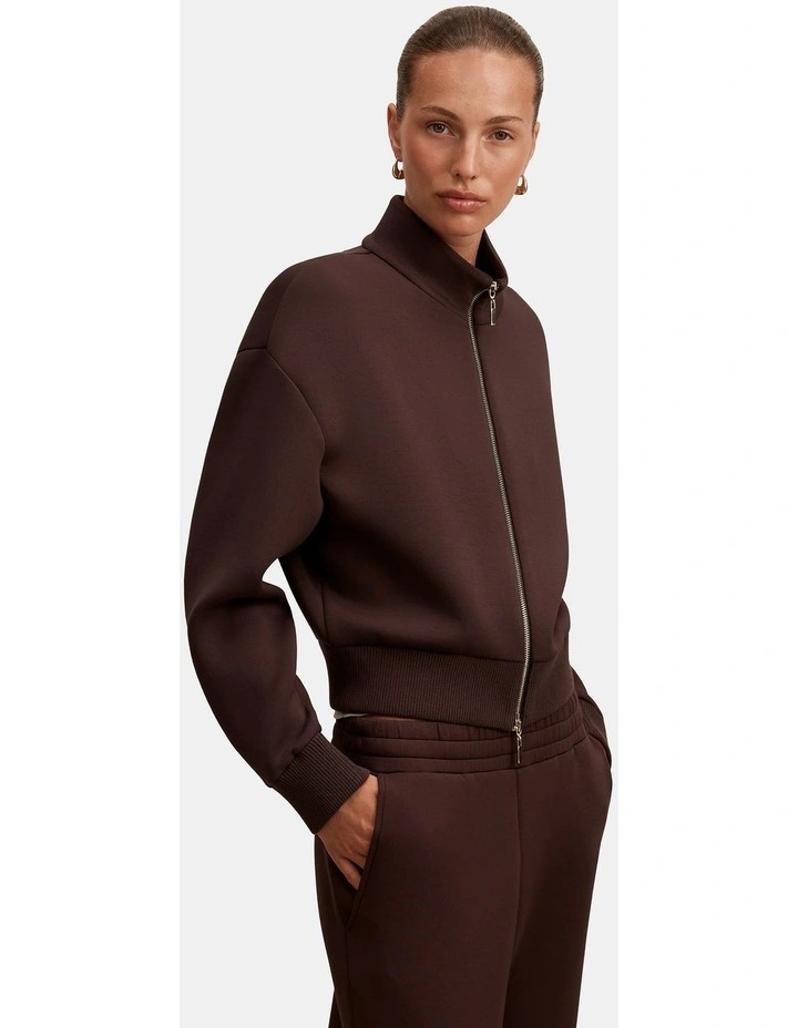 Hannah Zip Lounge Jacket in Brown image 3