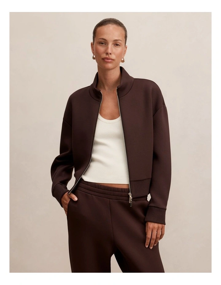 Hannah Zip Lounge Jacket in Brown image 4