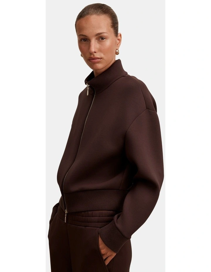 Hannah Zip Lounge Jacket in Brown image 4