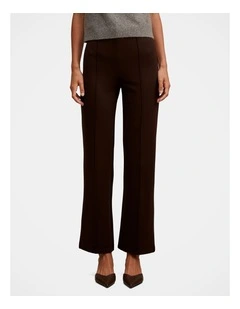 Piper Ponte Straight Leg Pants in Brown