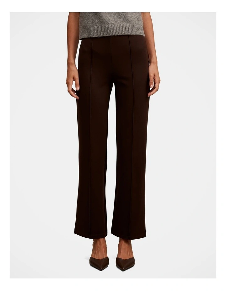 Piper Ponte Straight Leg Pants in Brown image 1