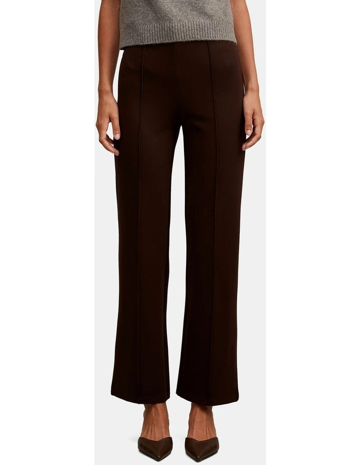 Piper Ponte Straight Leg Pants in Brown image 1