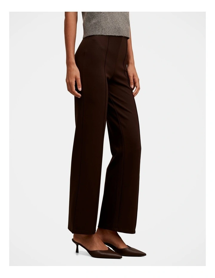 Piper Ponte Straight Leg Pants in Brown image 3