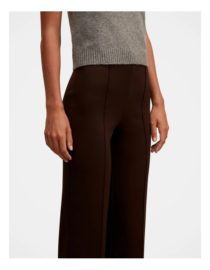 Piper Ponte Straight Leg Pants in Brown image 4
