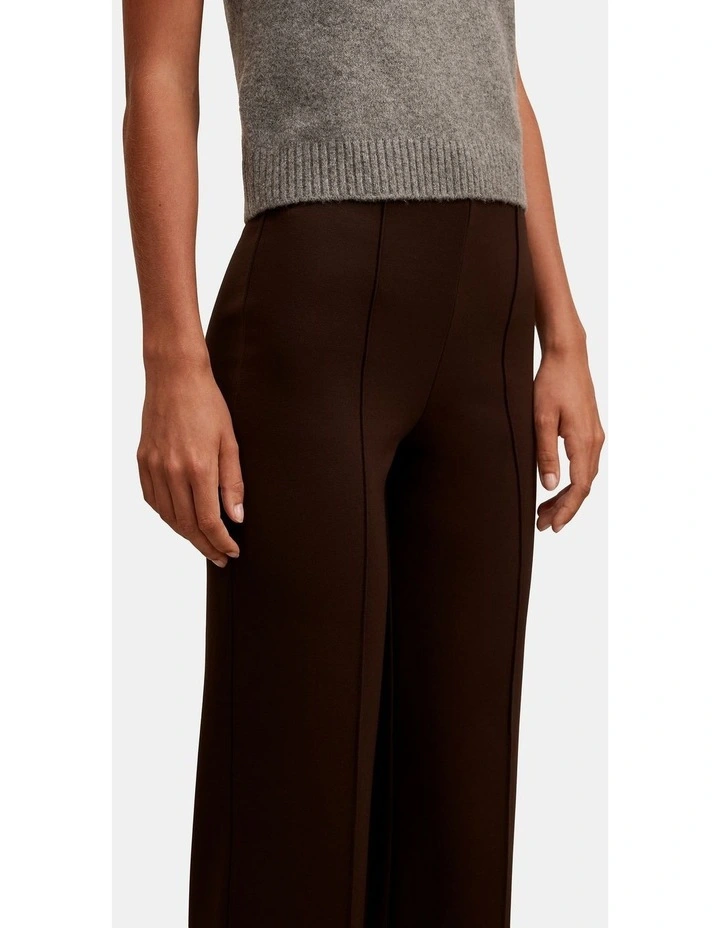 Piper Ponte Straight Leg Pants in Brown image 4