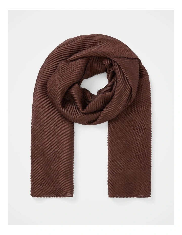 Harriet Pleated Scarf in Chocolate image 1